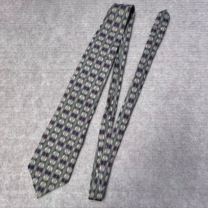 Chez Roffé‎ New York Silk Necktie Brown Blue Red Floral Abstract Pattern